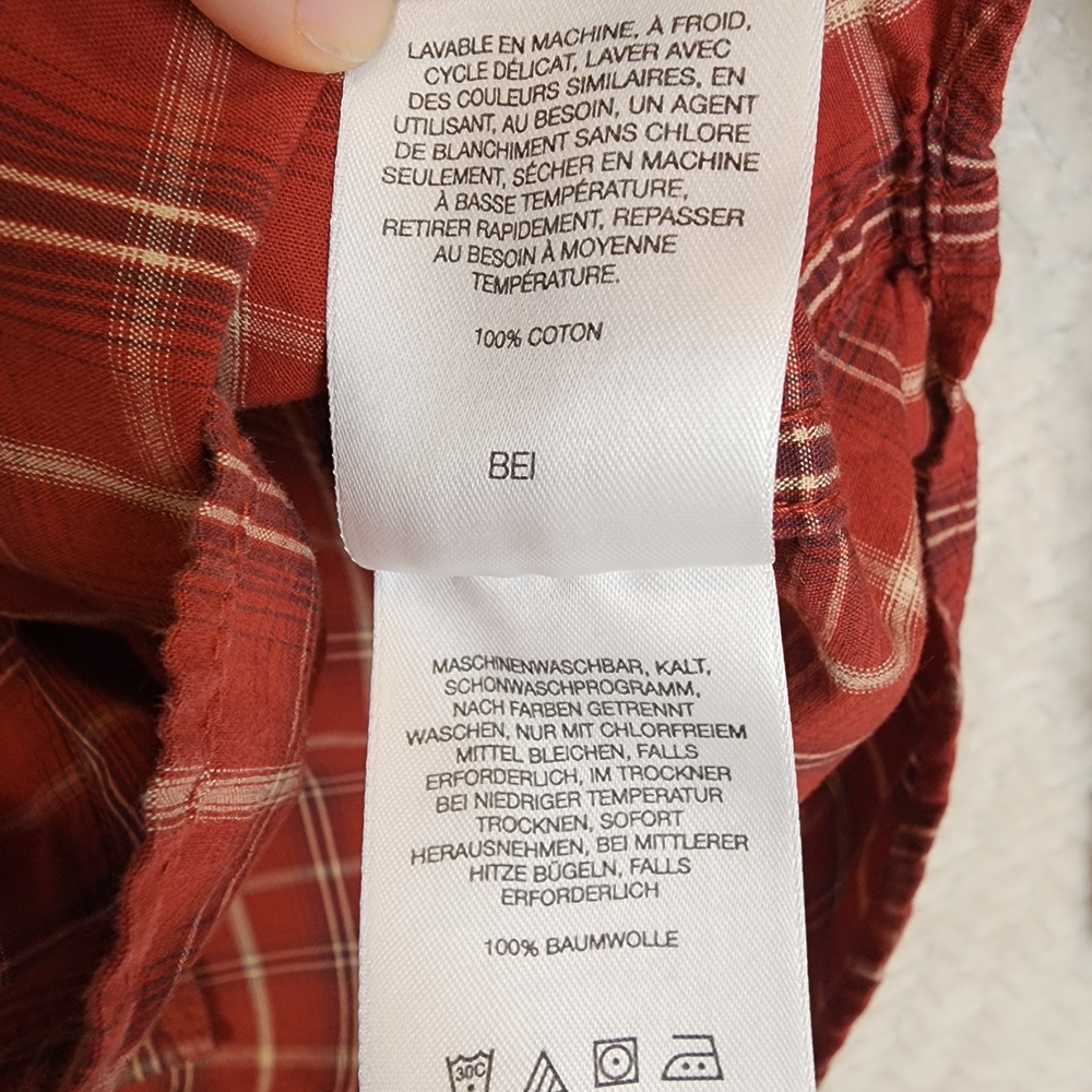 Columbia Plaid Long Sleeve Red/White Button-Down Shirt Men's M - Picture 6 of 10